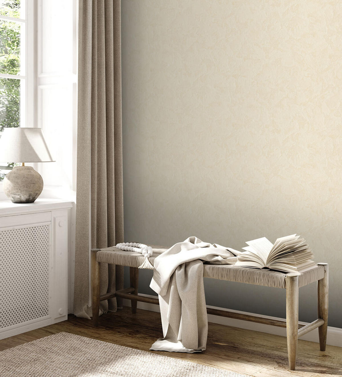 VLIESTAPETE Beige 53/1005 cm - Beige, Textil (53/1cm) - KUNSTLOFT