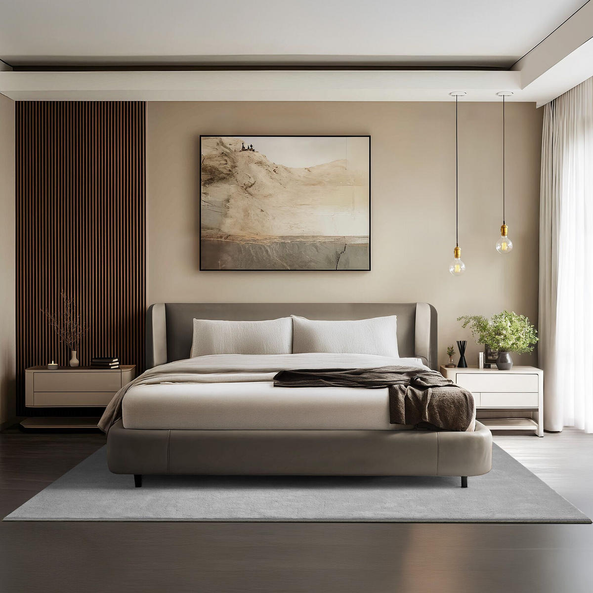 KURZFLORTEPPICH Soft Zone,rutschfeste Unterseite,grau - Grau, Kunststoff (230/160cm) - tectake
