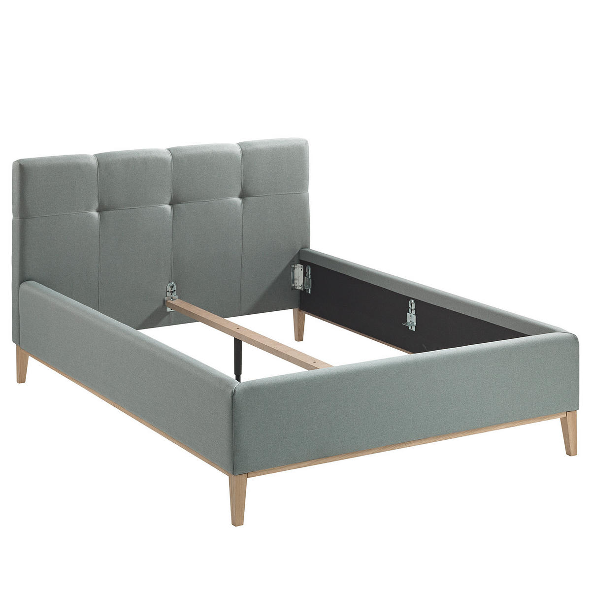 POLSTERBETT - Mintgrün, Textil (140/200cm) - home24