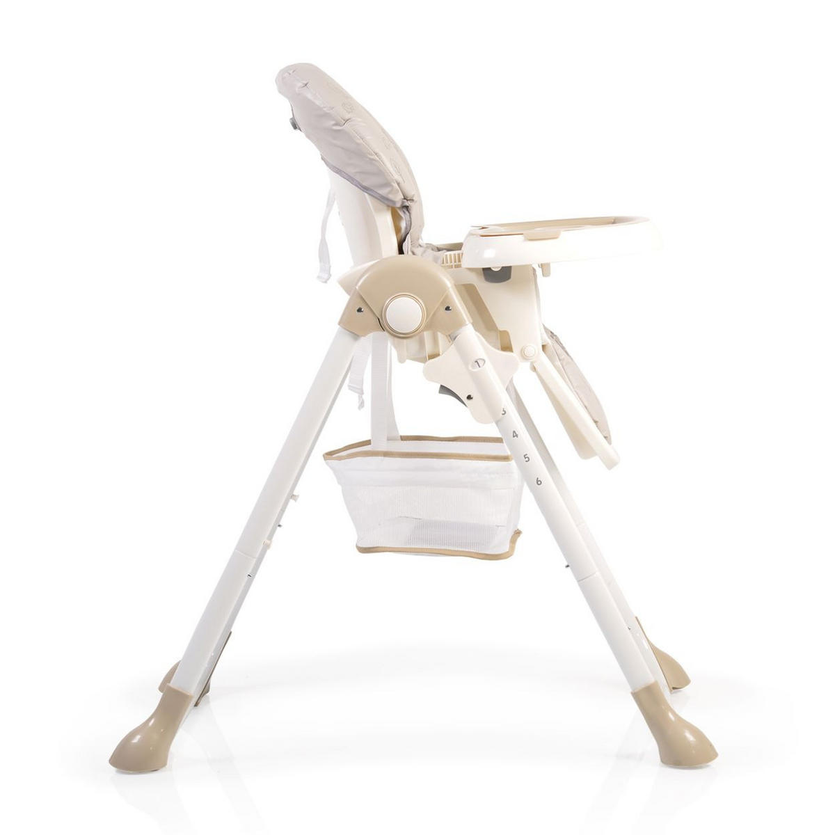 HOCHSTUHL Hunny beige klappbar, 5-Punkt-Sicherheitsgurt zweiteiliger Tisch, Ablagekorb - Beige, Metall (54/106/84cm) - Moni