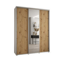 SCHWEBETÜRENSCHRANK 235,2/200/45 3-türig - Silberfarben/Eiche Artisan, Holz/Metall (200/235/45cm) - Abiks Möbel