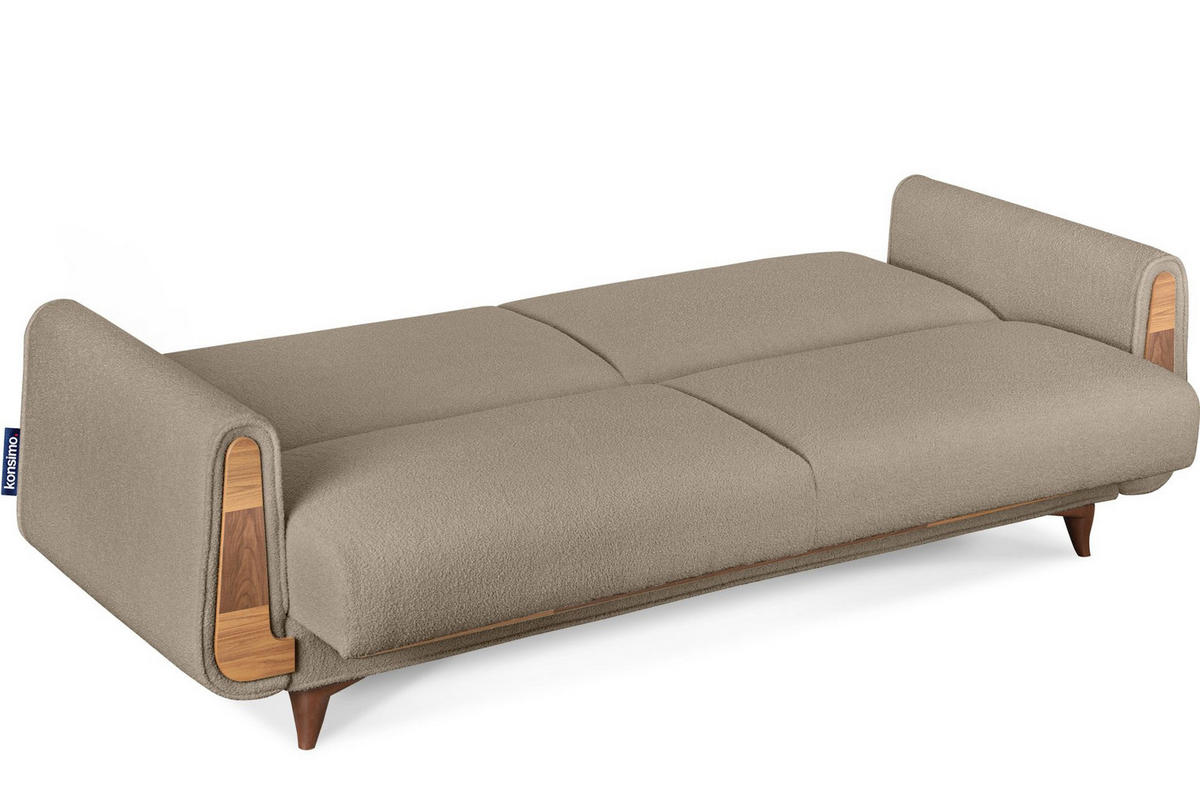 3-SITZER-SCHLAFSOFA GUSTAVO mit Armlehnen, braun - Braun, Holz/Holzwerkstoff (230/98/98cm) - KONSIMO®