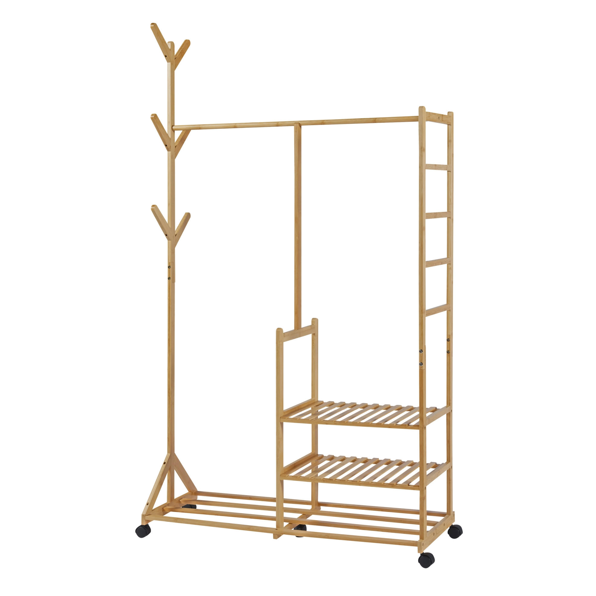 ROLLGARDEROBE Ikaalinen - Naturfarben, Holz (100/176/38cm) - [en.casa]