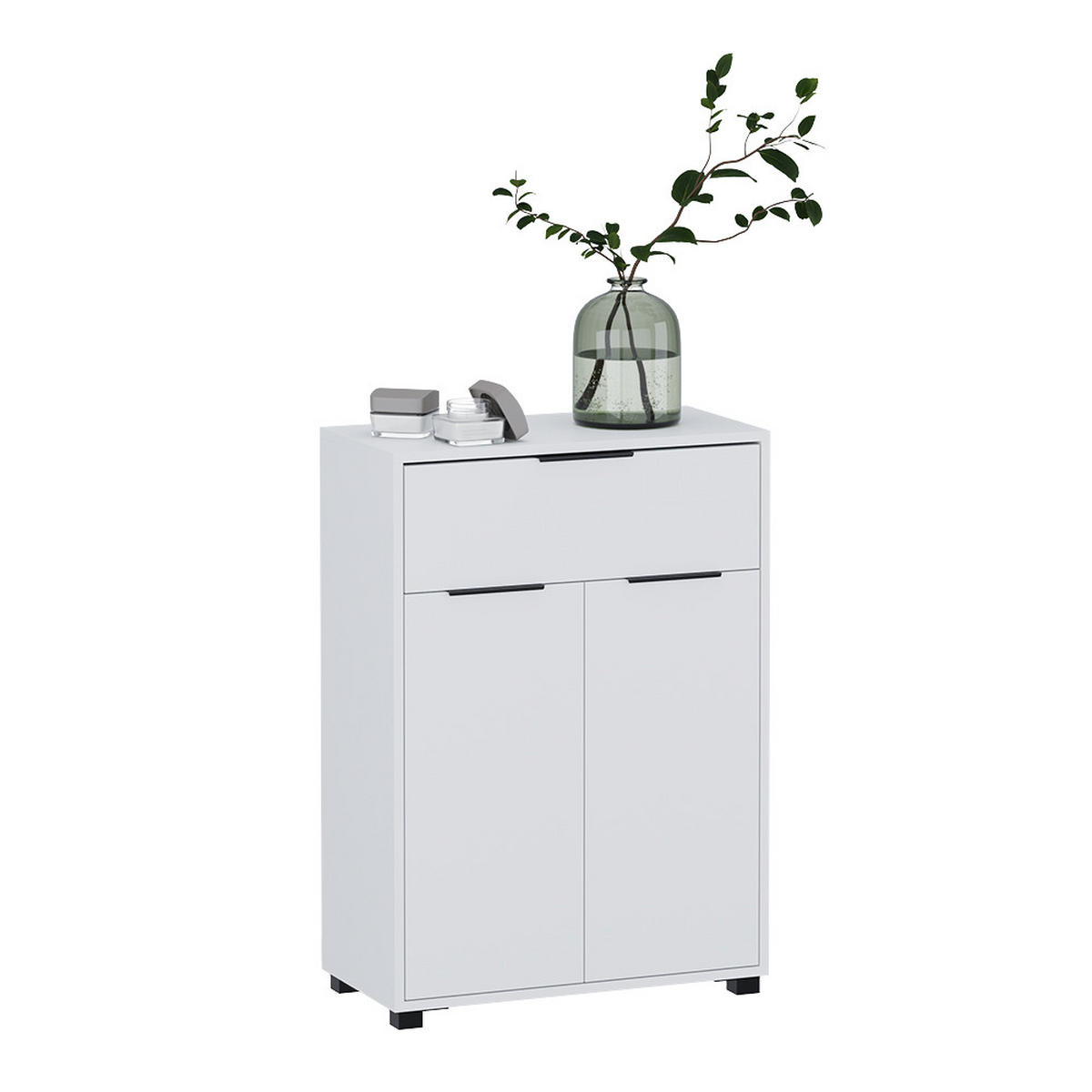 BADSCHRANK Alina Weiß 60 x 86 cm mit 1 Schublade und 2 Türen - Weiß, Holzwerkstoff (60/86/30cm) - Vicco