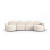 PANORAMASOFA Blair aus Chenille-Stoff beige clair melange 6 Sitzplätze - Beige, Textil (155/80/350cm) - Micadoni