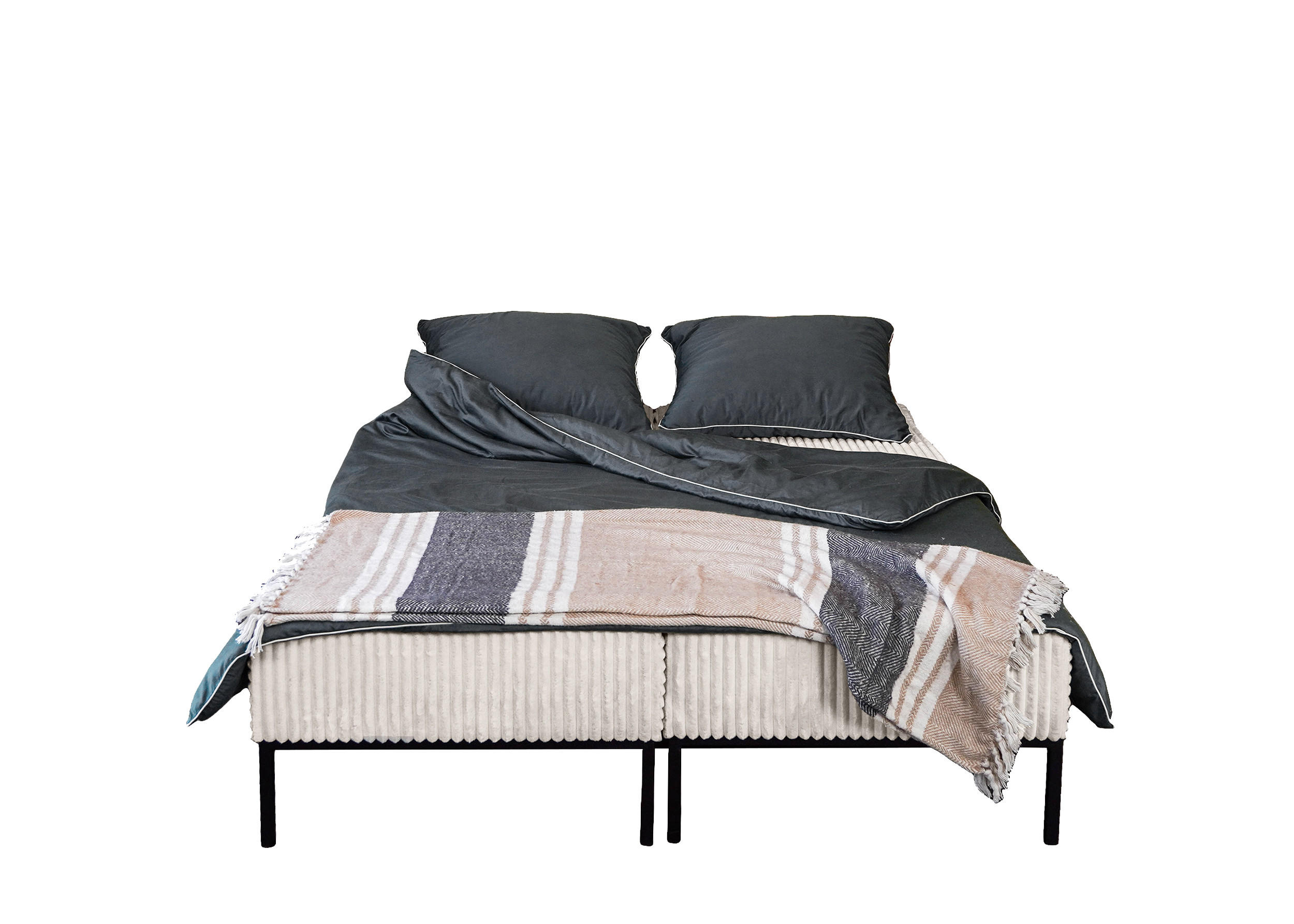 BETT MOOKA 4in1-Multifunktions-System Stoff Velo Ecru - Ecru, Holz (160/200cm) - Kaiser Möbel