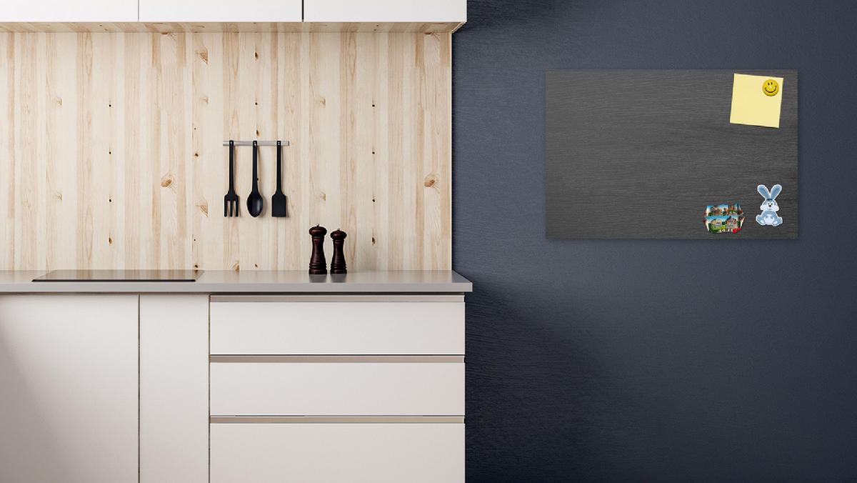 MAGNETTAFEL GRAUES HOLZ 60x40cm MetalBoards - Schwarz, Metall (60/40/1.8cm) - ALLboards