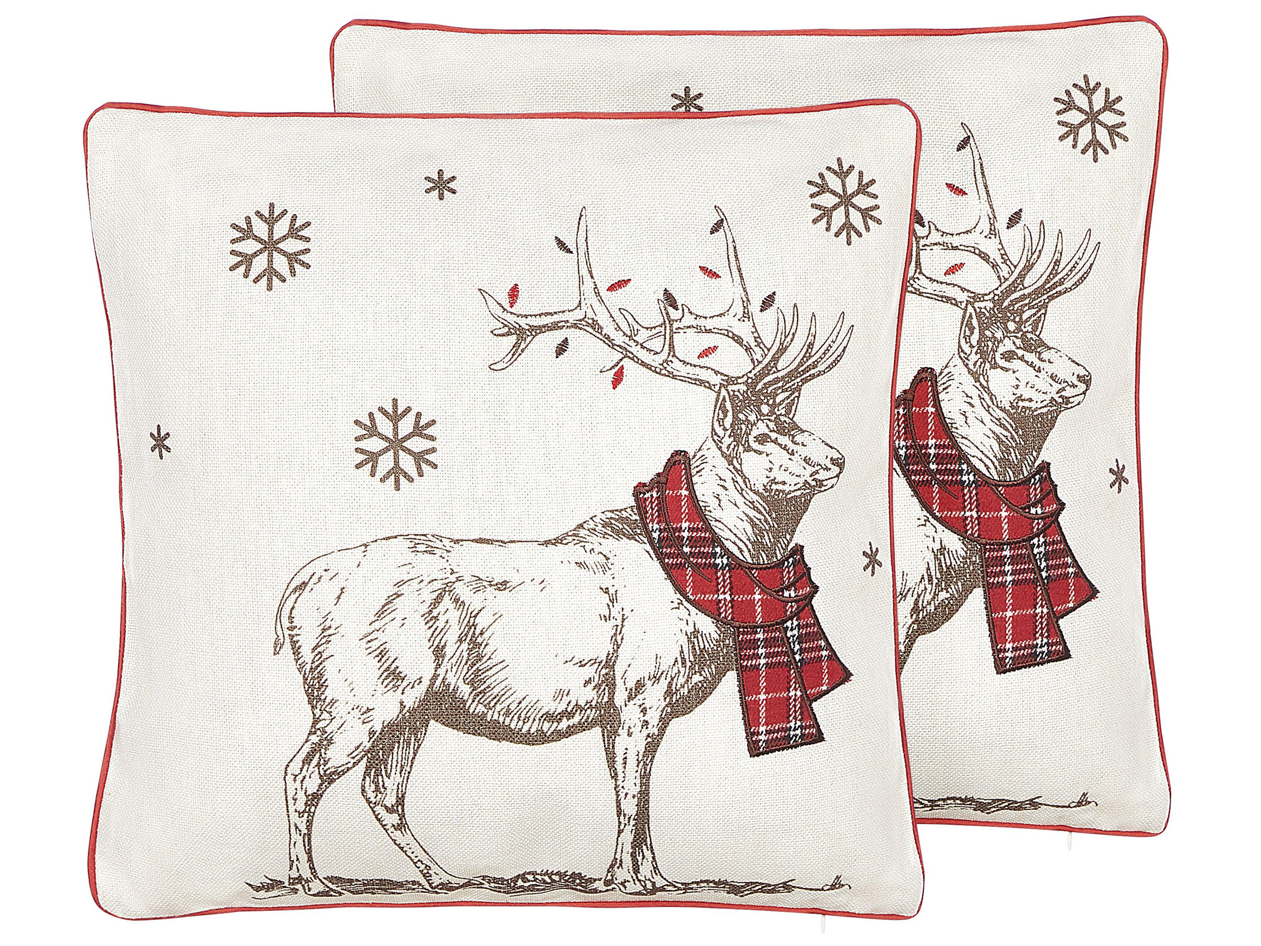DEKOKISSEN 2er-Set Cremeweiß 45/45 cm Sven - Ecru, Textil (45/45cm) - Beliani