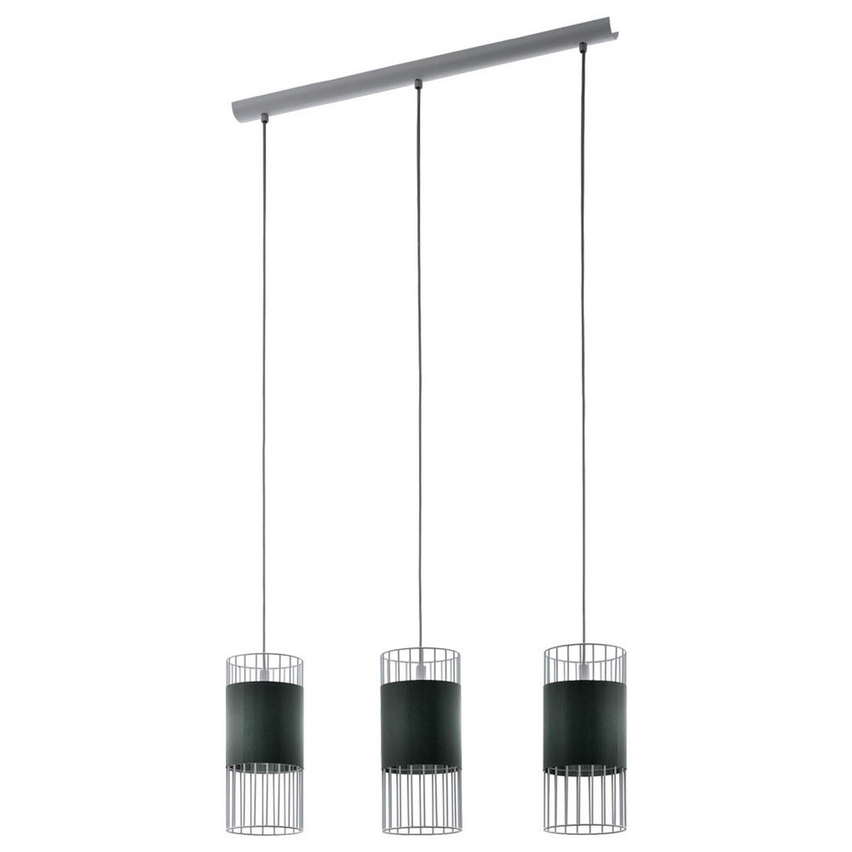 HÄNGELEUCHTE Stahl Textil Grau Gitterdesign - Grau, Metall (74/14/110cm)