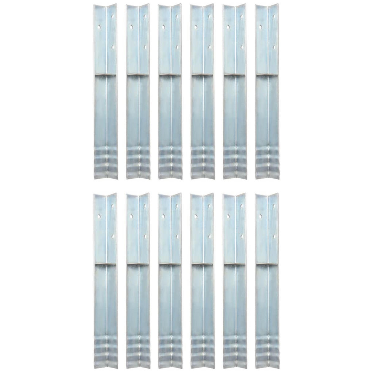 BODENANKER L-Form Für Spielturm 12er set Stahl 5/5/50 Cm - Silberfarben, Metall (5/5/50cm) - vidaXL