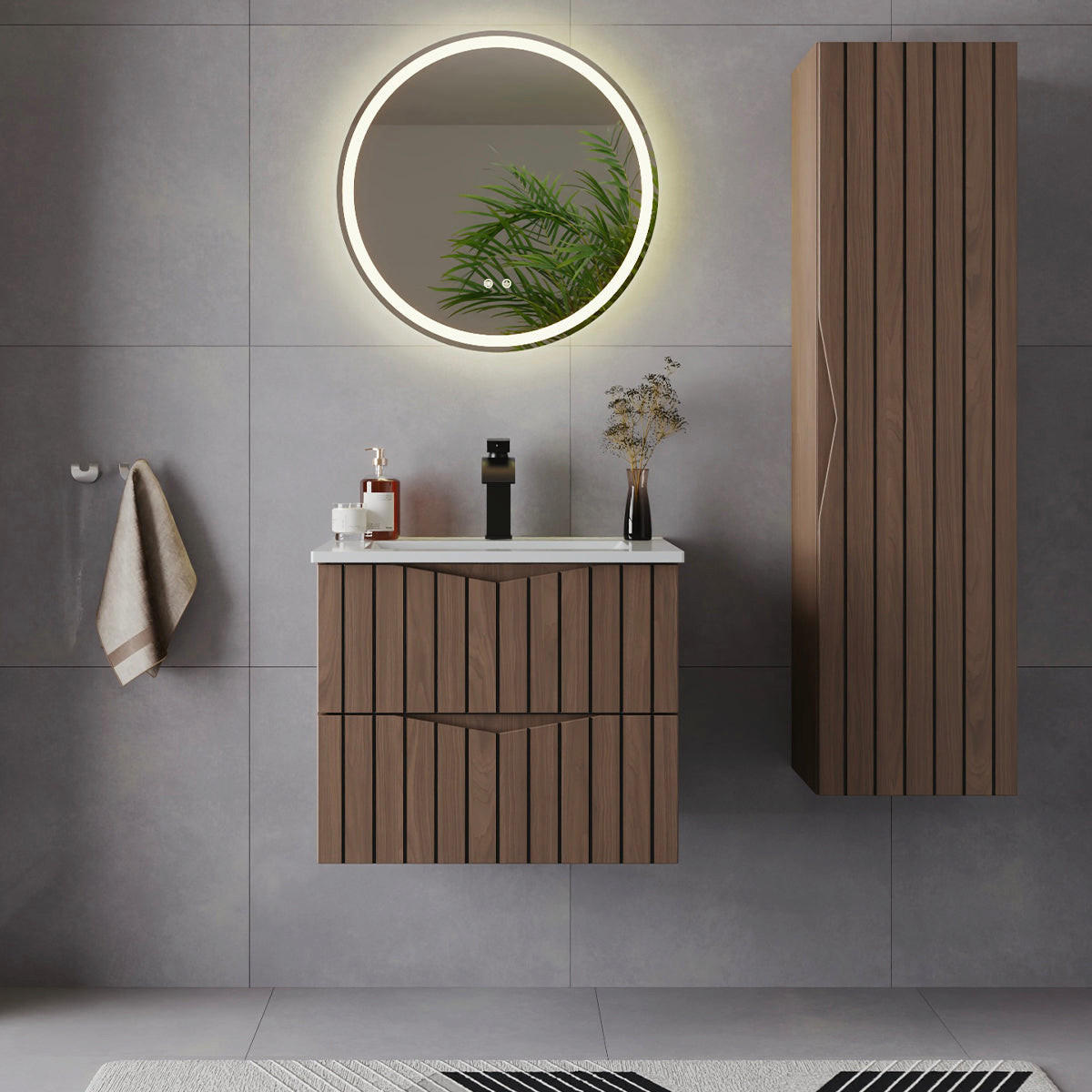 WASCHTISCH 60cm Siena Holz und Schwarz - Schwarz, Holzwerkstoff (60/50/45.8cm) - Petits-meubles