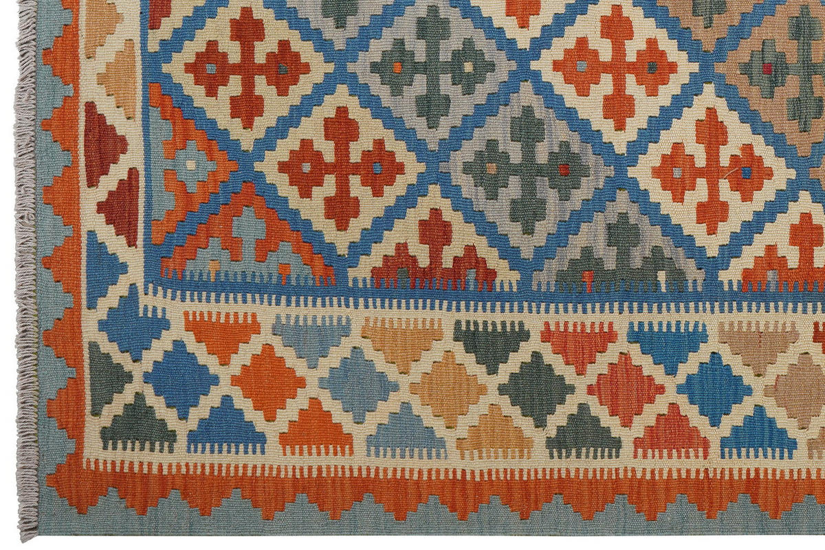 HANDWEBTEPPICH Kelim Gashgai Blau 213/157 cm Schurwolle - Blau, Textil (157/213cm) - Looma