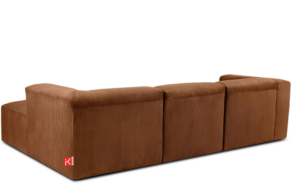 ECKMODULSOFA-RECHTS BUFFO mit extrem weicher und bequemer Sitzfläche, Kordstoff, ore - Orange, Textil (297/180cm) - KONSIMO®