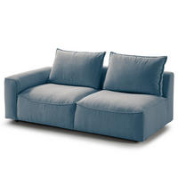 2,5-SITZER SOFA - modular - Blau/Schwarz, Kunststoff/Textil (184/82/99cm) - home24