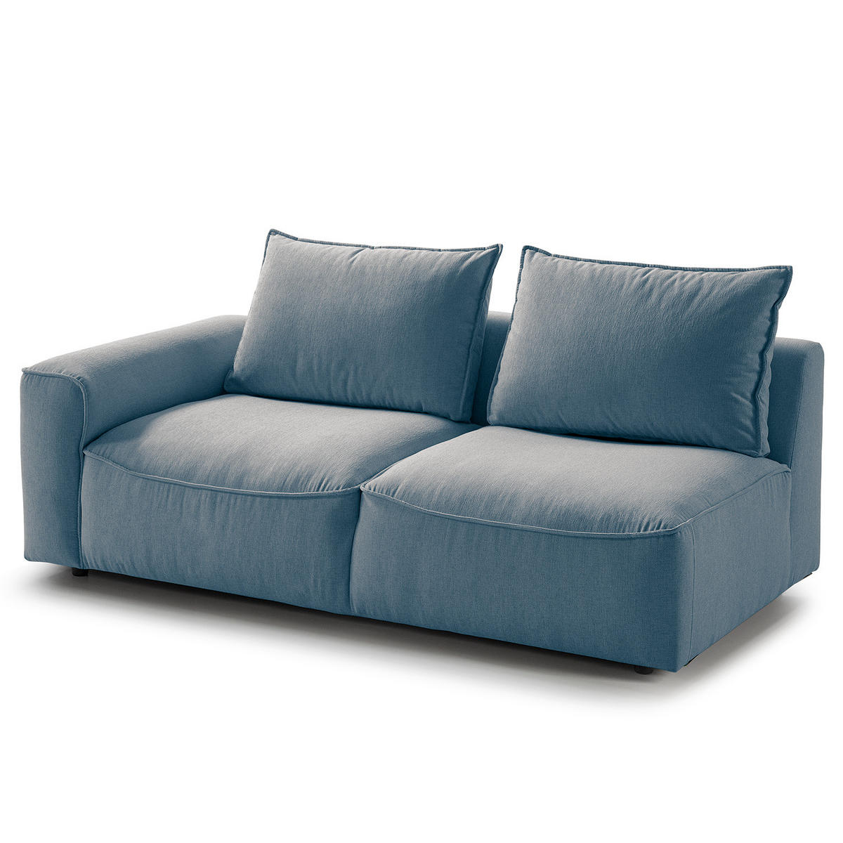 2,5-SITZER SOFA - modular - Blau/Schwarz, Kunststoff/Textil (184/82/99cm) - home24