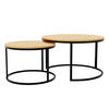 COUCHTISCH rund Klein, Eiche Wotan, Rahmen Schwarz - Eiche Wotan/Schwarz, Holzwerkstoff (70/70/48cm) - Idohome