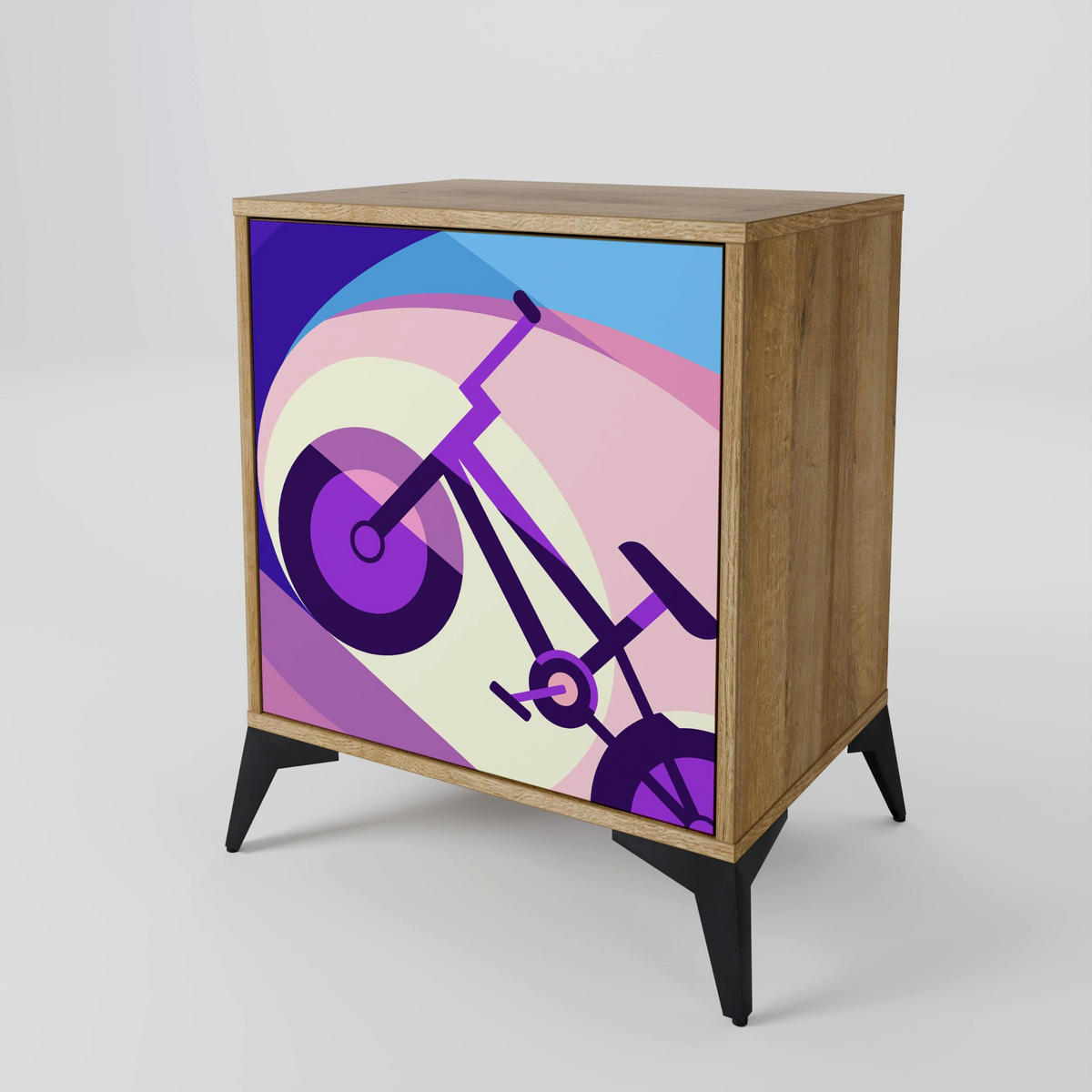 SIDEBOARD BIKE DREAMS, Eichefarben, 57,5x42x57,5 cm, Ohne Füße - Eichefarben/Multicolor, Holzwerkstoff (57.5/57.5/42cm) - SpaceRebels