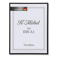 ALUMINIJAST OKVIR ZA SLIKE DIN A1 s paspartujem - črna, kovina (70/100/1.6cm) - K-Möbel