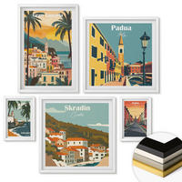 WANDBILDER 5er-Set - 50x50 cm & 20x30 cm & 40x60 cm Weißer Rahmen - Retro-Stadtansichten Sedona Sintra - Weiß, Kunststoff (40/60cm) - ArtPrintCave