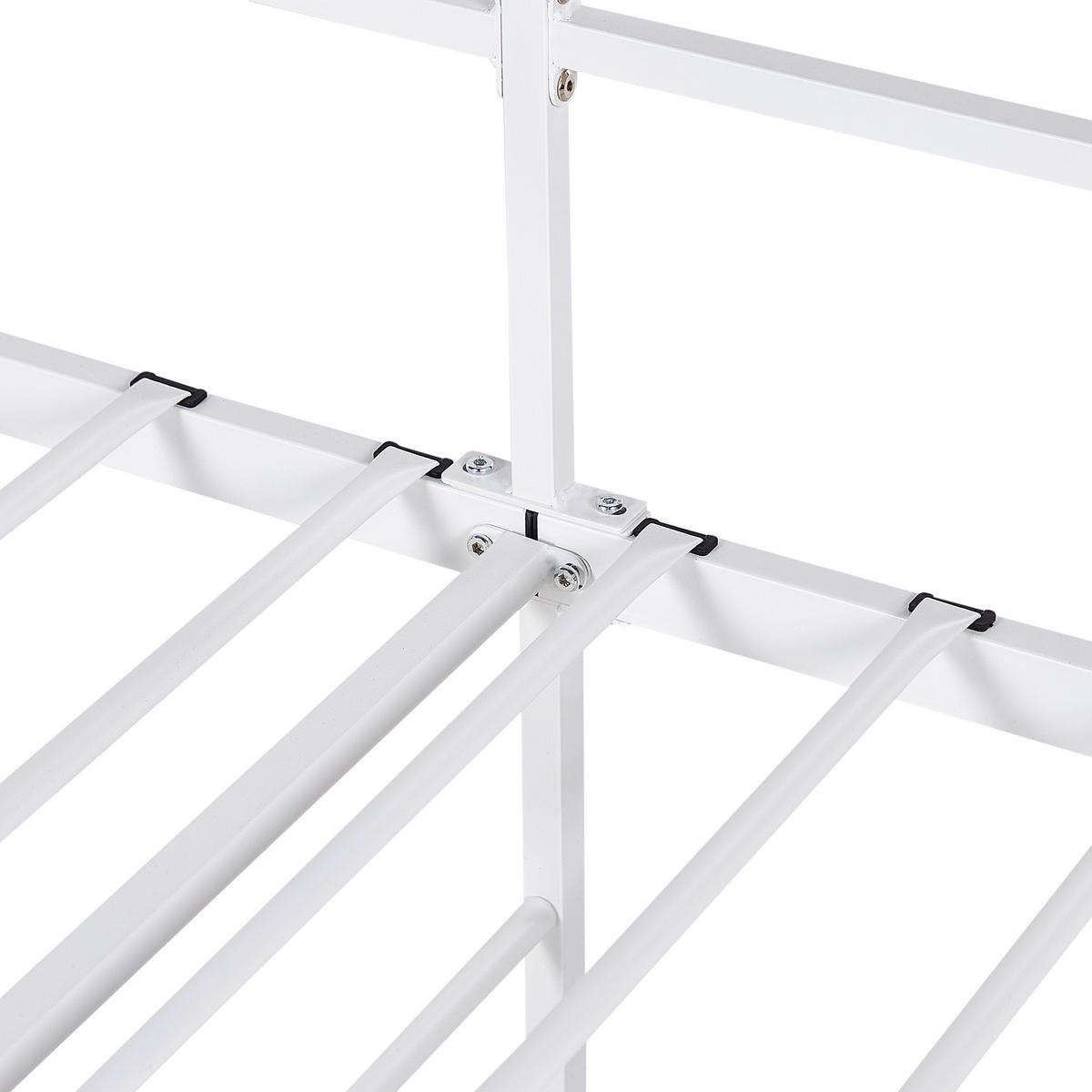 BETT mit Lattenrost 90x200 cm Weiß Battut - Weiß, Metall (90/200cm) - Beliani