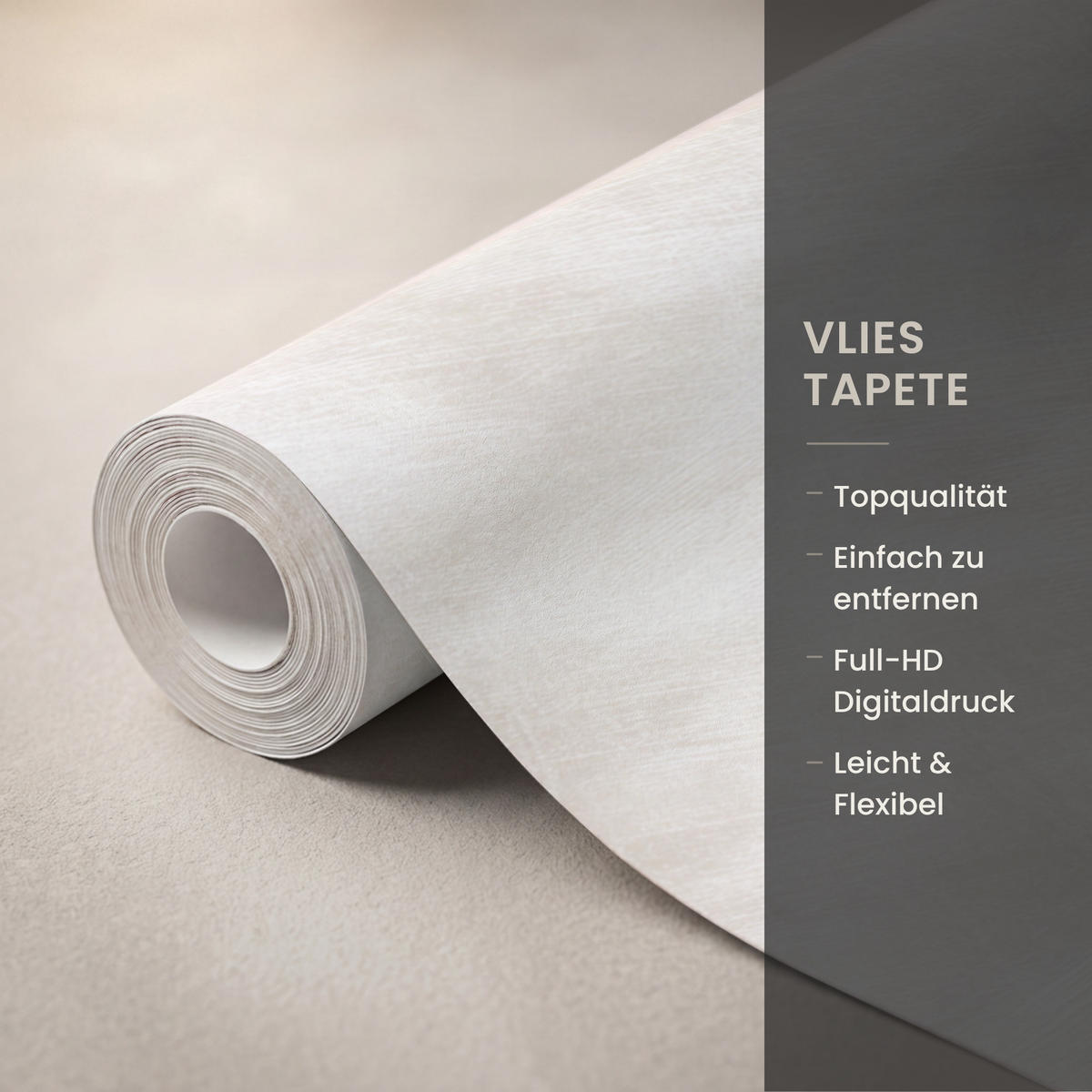 TAPETE - Dezent - Textur - Beige - 400x200 cm - Creme, Papier (400/200cm) - OnlyWow