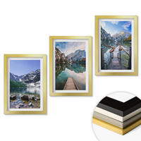 WANDBILDER 3er Set - 20x30 cm Goldrahmen - Berge, Seen, Holzstege - Goldfarben, Kunststoff (20/30cm) - ArtPrintCave