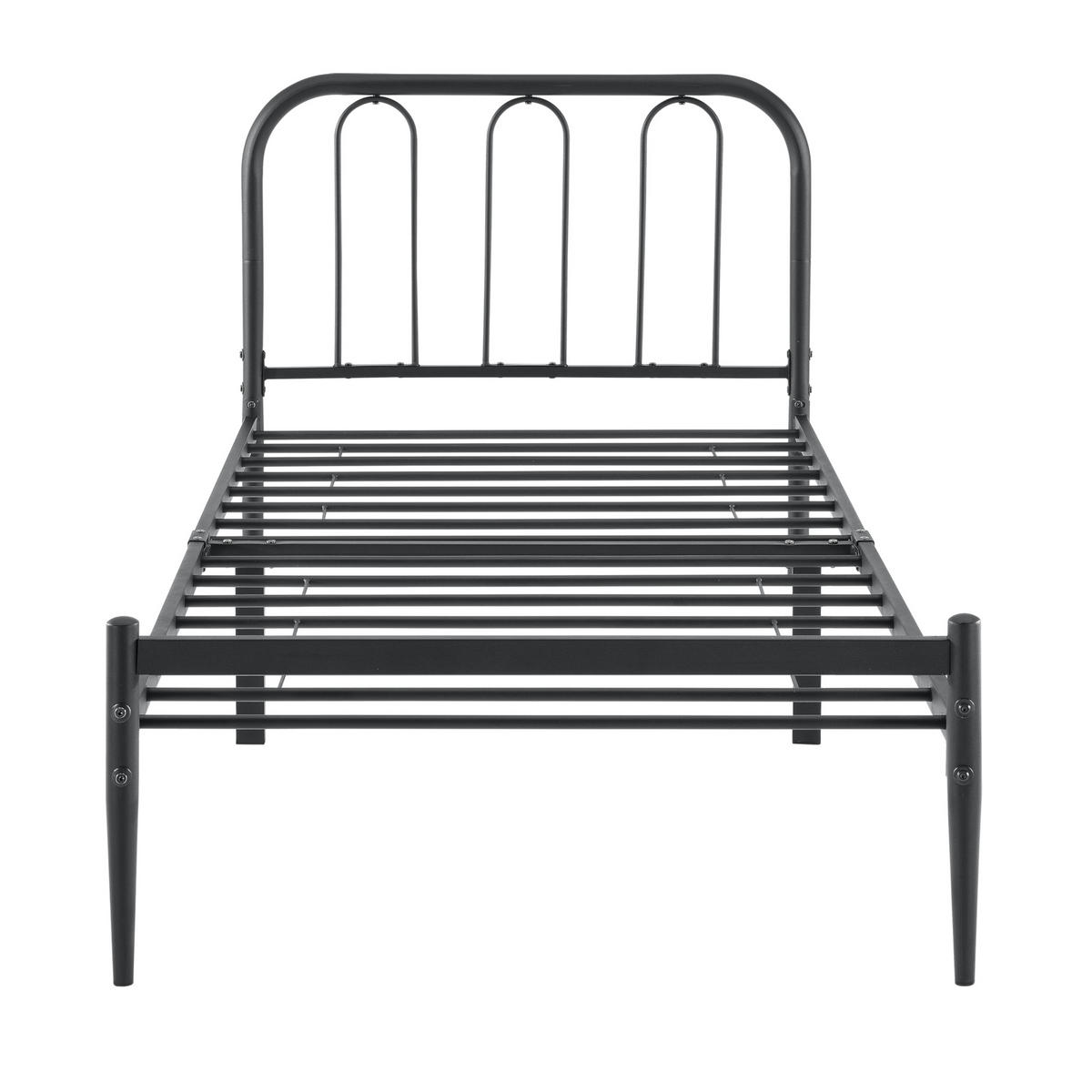 METALLBETT Hanko - Schwarz, Metall (90/200cm) - [en.casa]