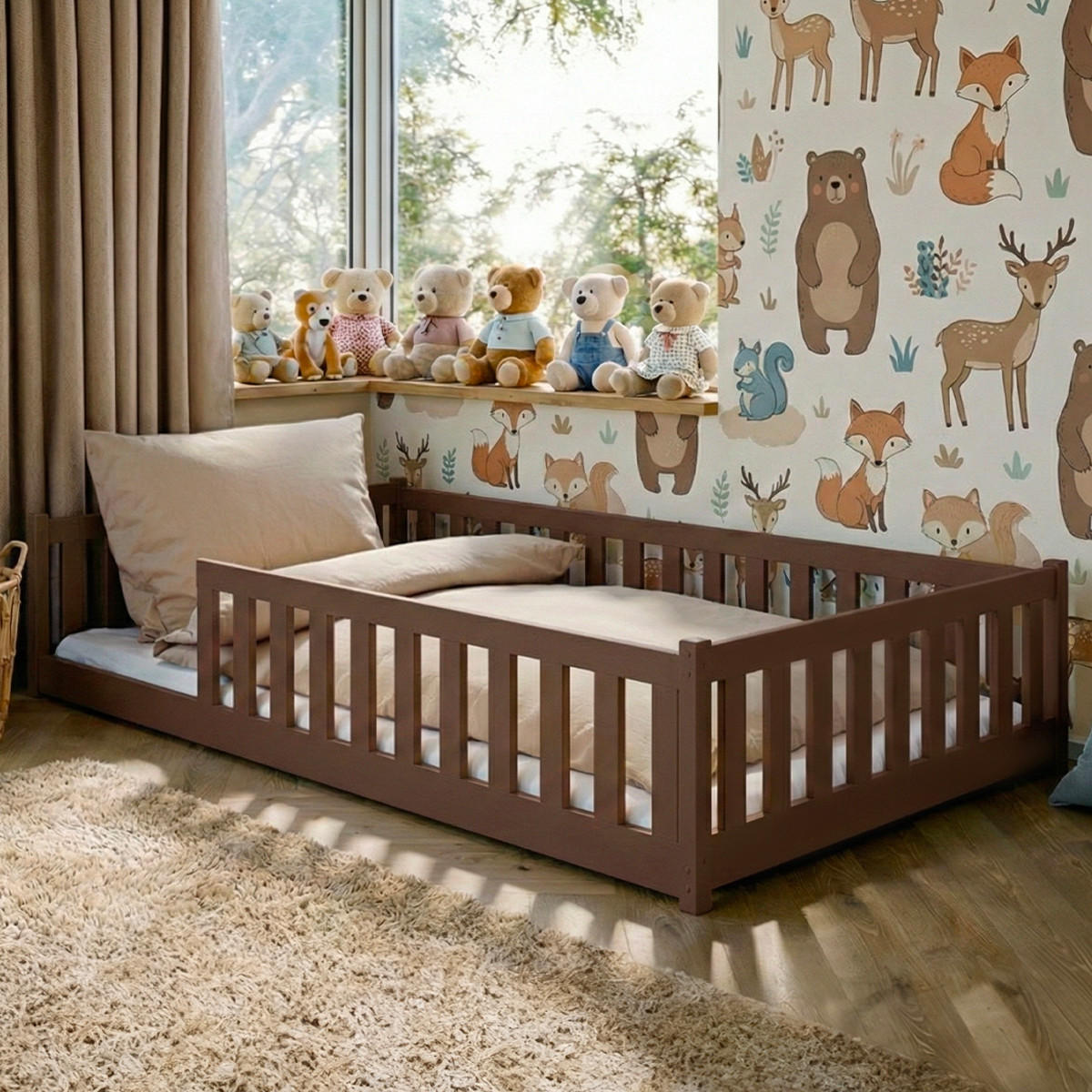 KREVET 120/200 Maya Tamno smeđa - smeđa, drvo (120/200cm) - Petits-meubles
