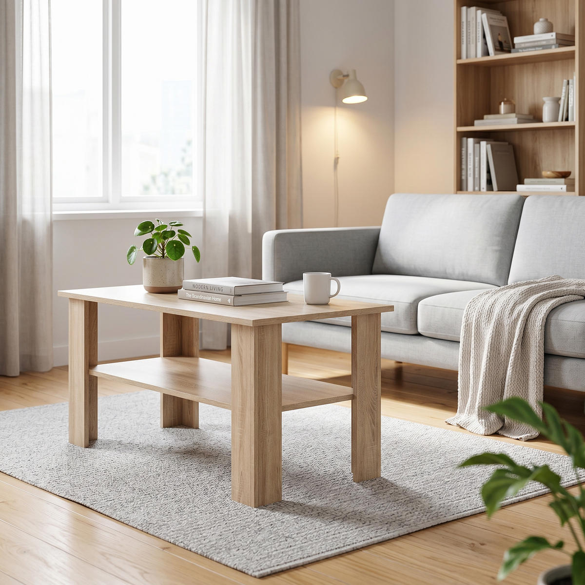 COUCHTISCH ALBANO 100 cm Sonoma Eiche - Sonoma Eiche, Holzwerkstoff (55/100/58cm) - MASSENO