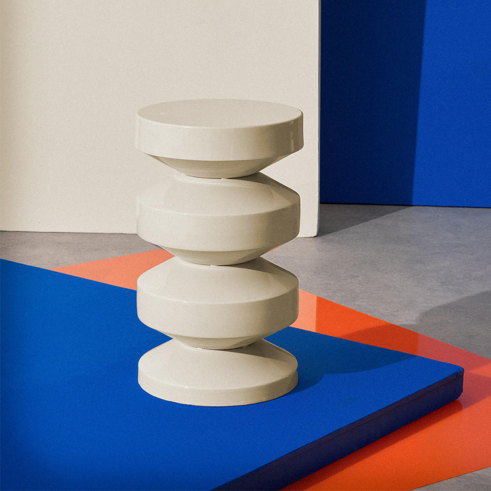 BEISTELLTISCH - Metall - Weißes Elfenbein - Ecru, Metall (30/30/50cm) - Drawer