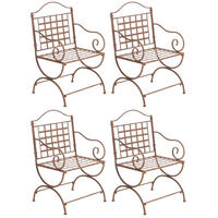 GARTENSTUHL 4er Set Metall antik braun - Braun, Metall (56/92/53cm) - CLP