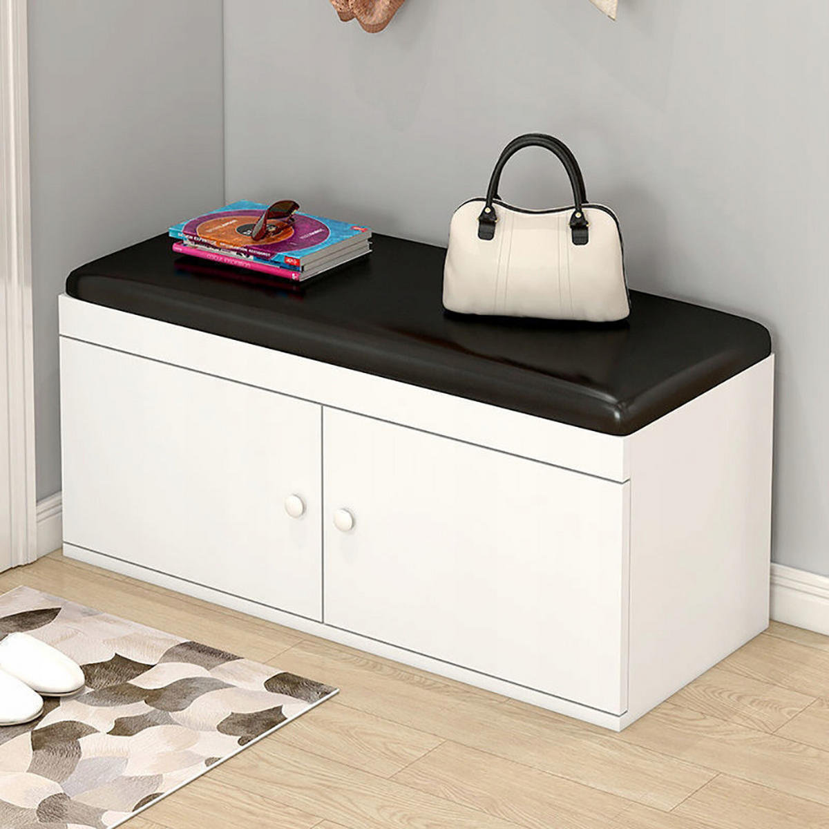 SCHUHSCHRANK modern 60/35/32 cm - Weiß, Holz (60/32cm) - MUVU