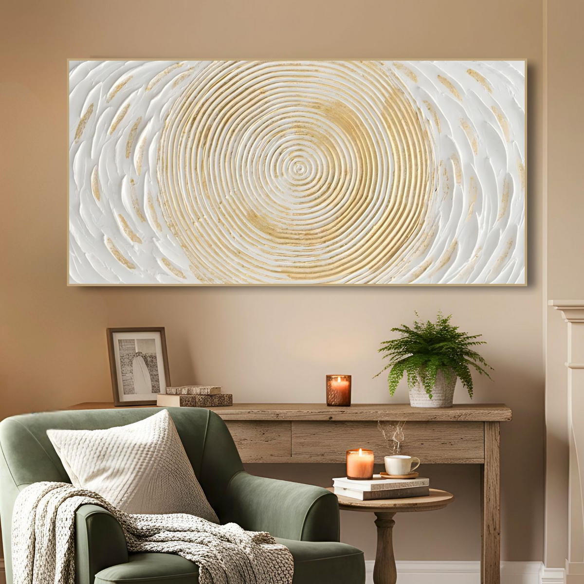 ACRYLBILD HANDGEMALT 100/50 cm - Weiß, Holz/Textil (100/50cm) - KUNSTLOFT