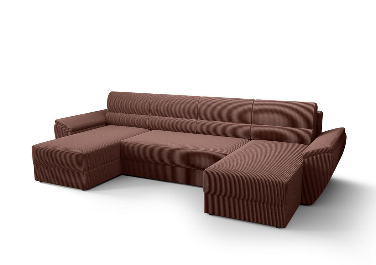 ECKSOFA REBIU2 Poso 29 mit Schlaffunktion - Braun, Textil (326/86/140cm) - Bedante