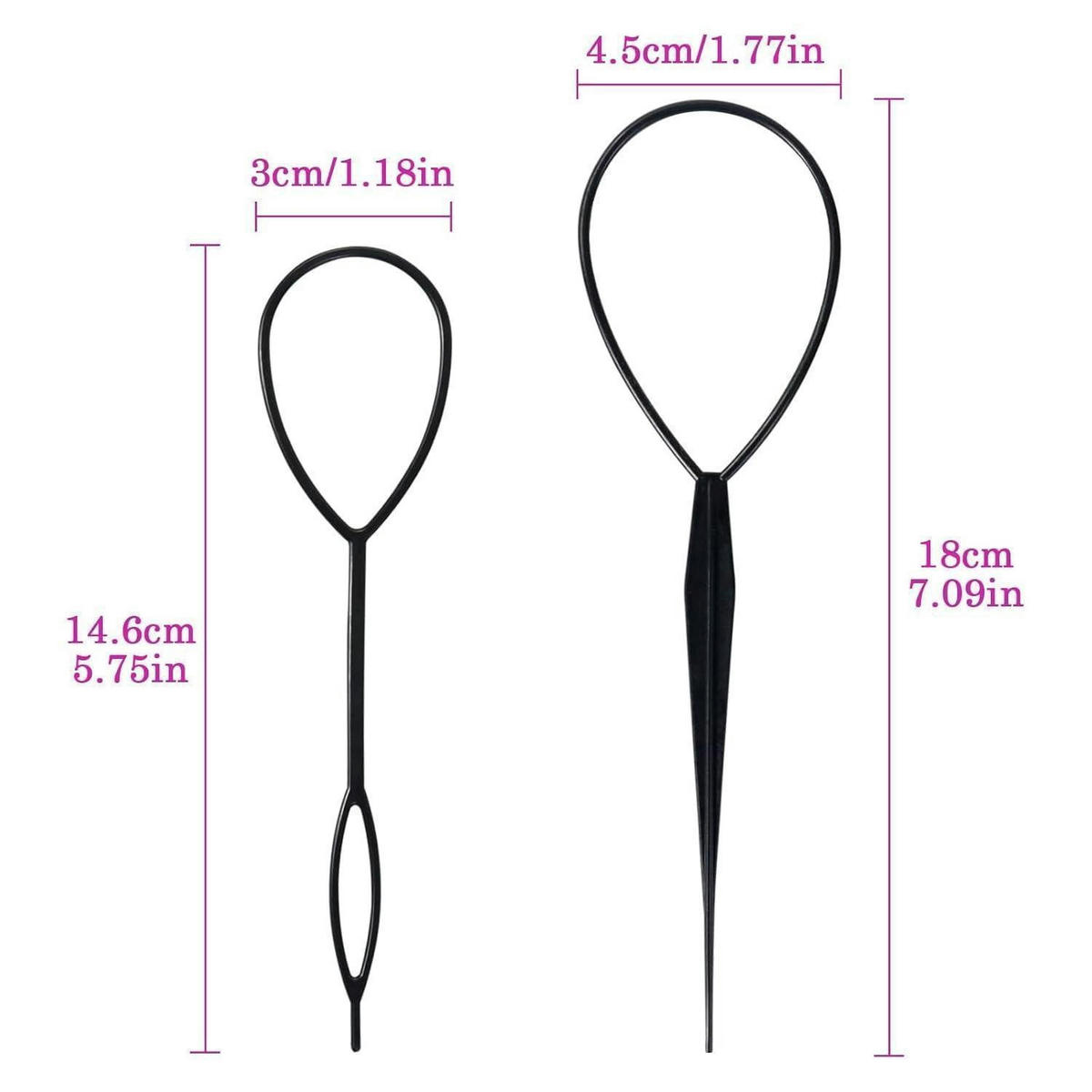 HAAR Styling Werkzeug 2-teiliges Set Schwarz - Schwarz, Kunststoff (4.5/1/18cm)