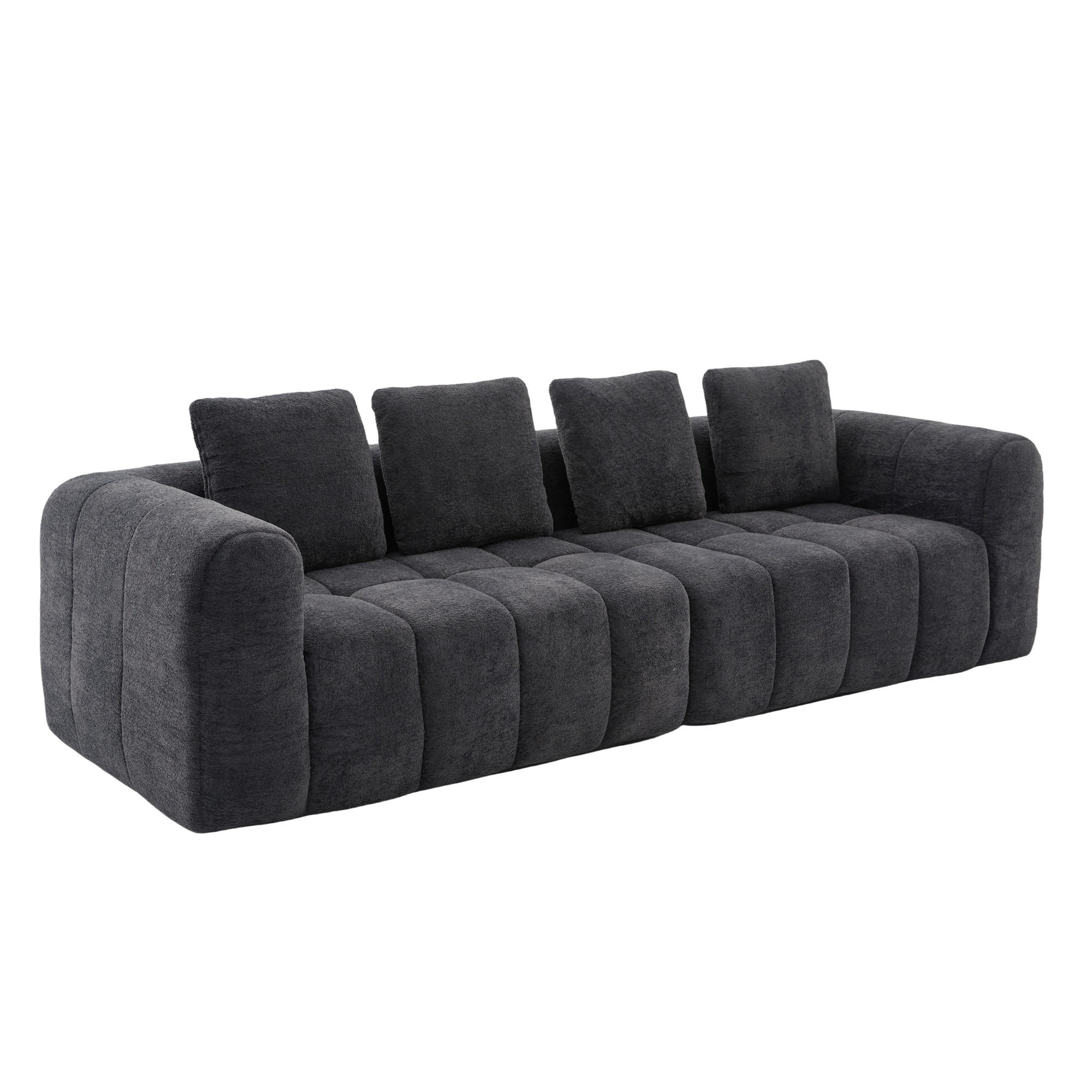 3-SITZER-SOFA DE-35093 modular Dunkelgrau - Dunkelgrau, Textil (95.5/70/260cm) - ComfortXL