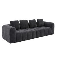 3-SITZER SOFA Samt Dunkelgrau - Dunkelgrau, Textil (160/70/94.5cm) - WISHDOR