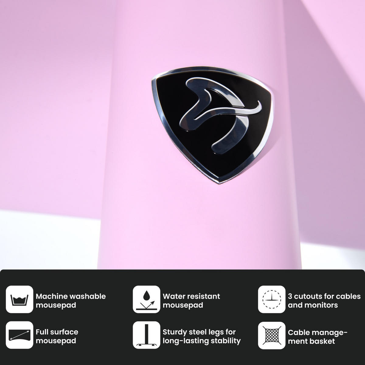 GAMINGTISCH Arena Medium 140/76/71 cm Rosa - Pink, Metall (75.5/140/71cm) - Arozzi