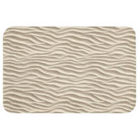 KÚPEĽŇOVÁ PREDLOŽKA Piesok - Vlny - Béžová 60x40 cm - béžová, textil/plast (60/40cm) - OnlyWow