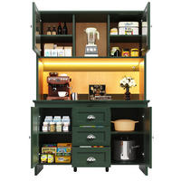 BUFFET 120/40/179 cm grün aus MDF mit LED-Beleuchtung - Grün, Holzwerkstoff (120/179/40cm) - OKWISH