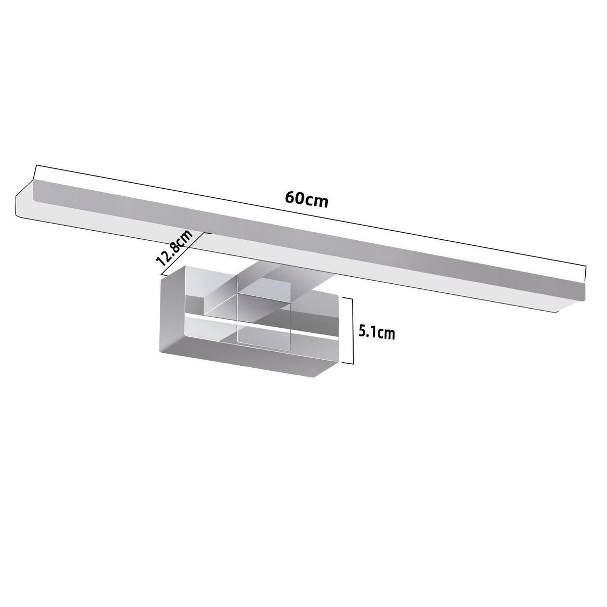 SPIEGELLEUCHTE Albrecht II 60/12.8/12cm - Silberfarben, Metall (60/12.8/12cm) - Nettlife
