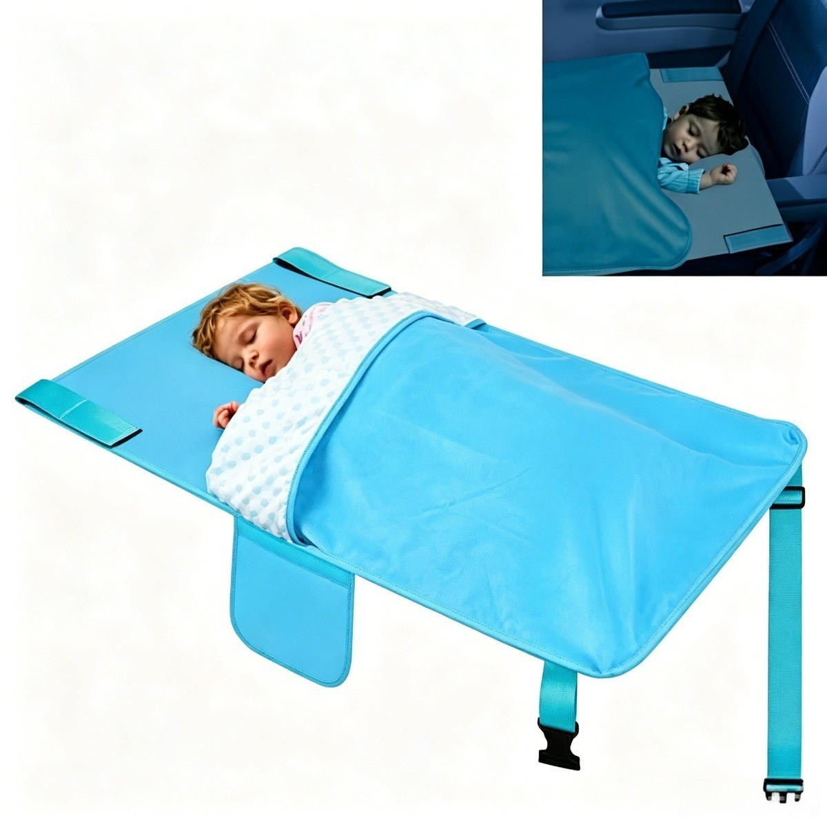 REISEBETT 80/45 cm Blau - Blau, Textil