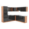 ECKKÜCHE R-Line Anthrazit Hochglanz/Goldkraft Eiche 237 x 247 cm AP Marmor - Honigeiche/Anthrazit, Holzwerkstoff (247/81.6/60cm) - Vicco