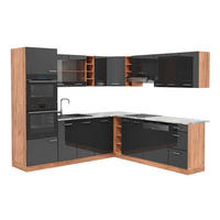 ECKKÜCHE R-Line Anthrazit Hochglanz/Goldkraft Eiche 237 x 247 cm AP Marmor - Honigeiche/Anthrazit, Holzwerkstoff (247/81.6/60cm) - Vicco