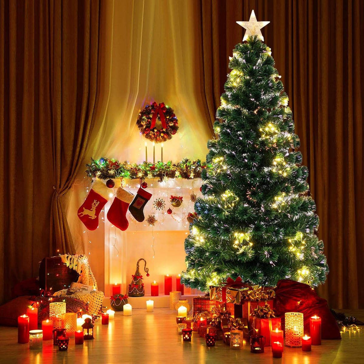 WEIHNACHTSBAUM Grün - Grün, Kunststoff (180cm) - COSTWAY