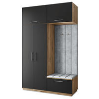 GARDEROBENSCHRANK REMA 150/240/60 cm Modern Eiche Wotan - Eiche Wotan/Schwarz, Holzwerkstoff (150/240/60cm) - MASSENO