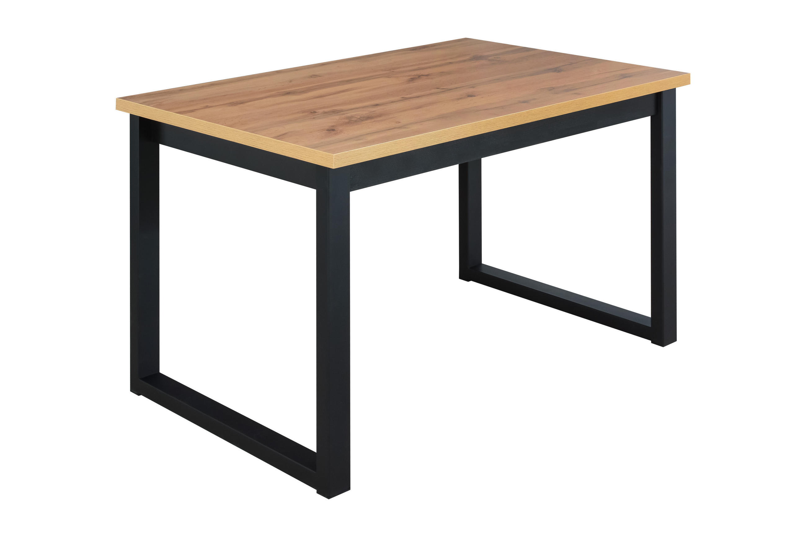 ESSTISCH Ikon 3 S - Eiche Wotan/Schwarz, Holz/Metall (80/120/79cm) - Leaf Design