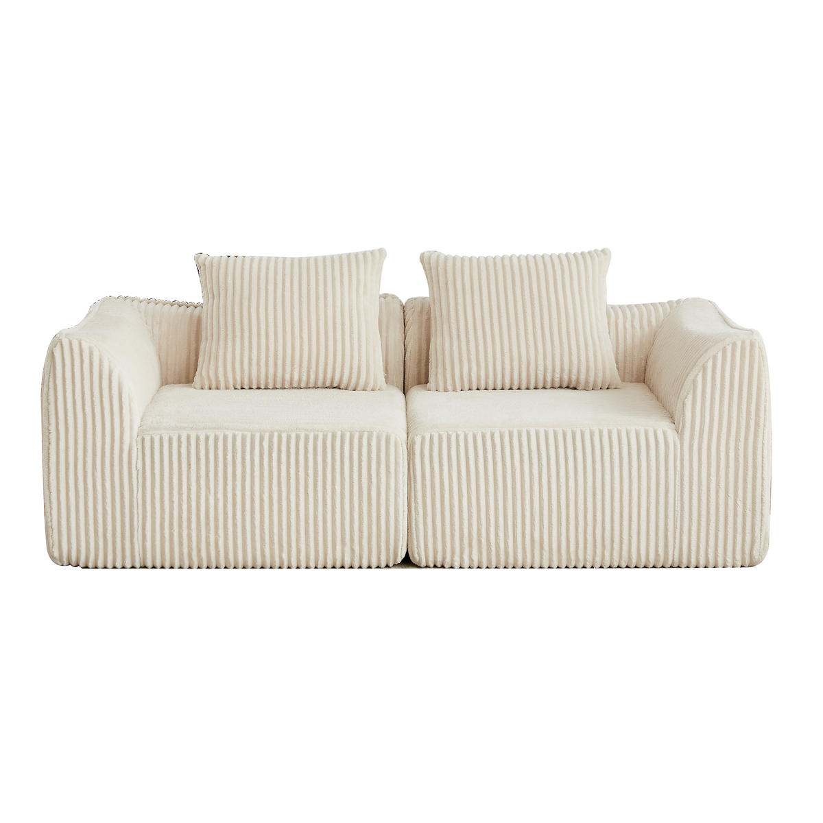 2-SITZER SOFA Cord Minimalistisch & Modular - Beige, Textil (185/72.5/101cm) - Urban Meuble