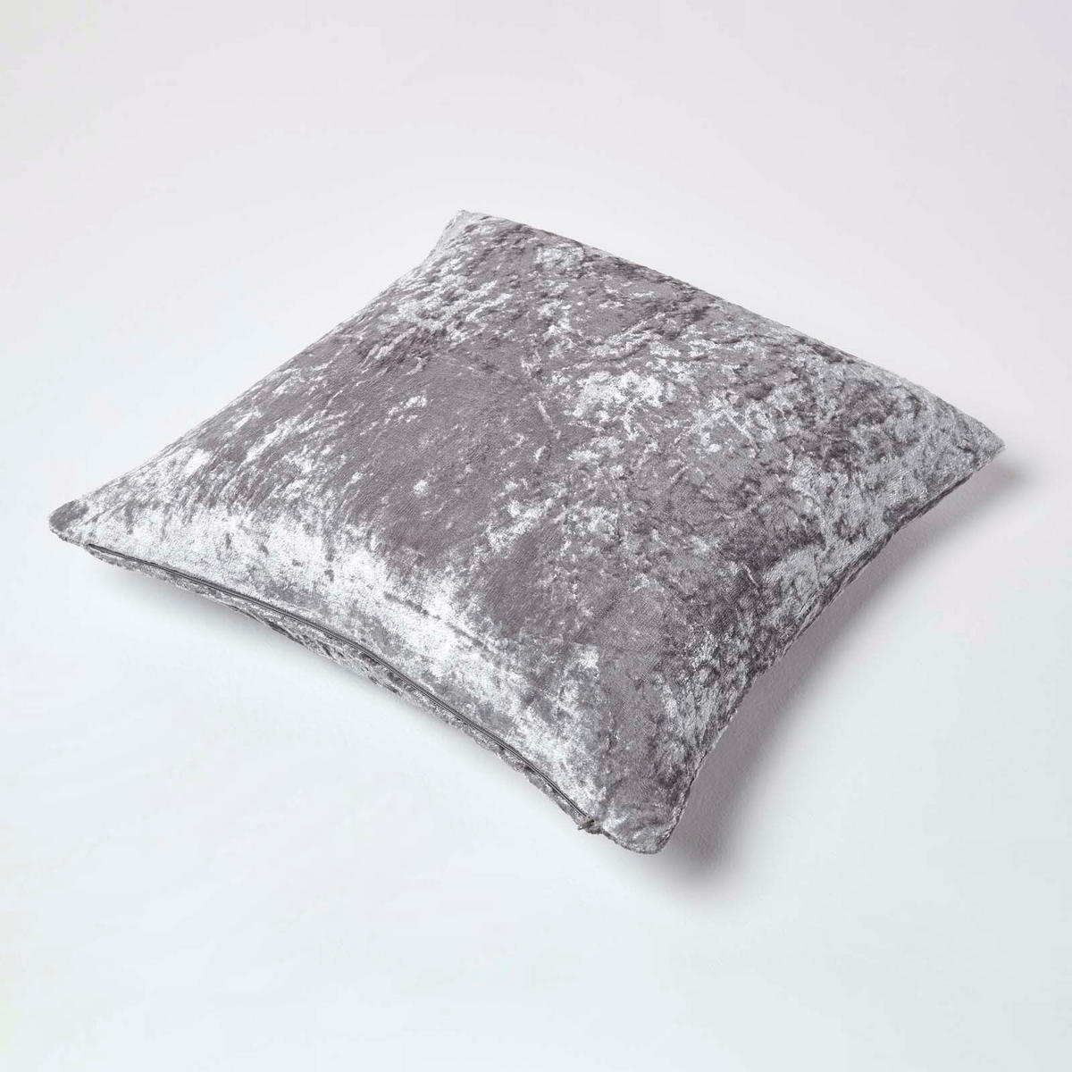 KISSENHÜLLE Pannesamt silber 60/60 cm - Silberfarben, Textil (60/60cm) - Homescapes