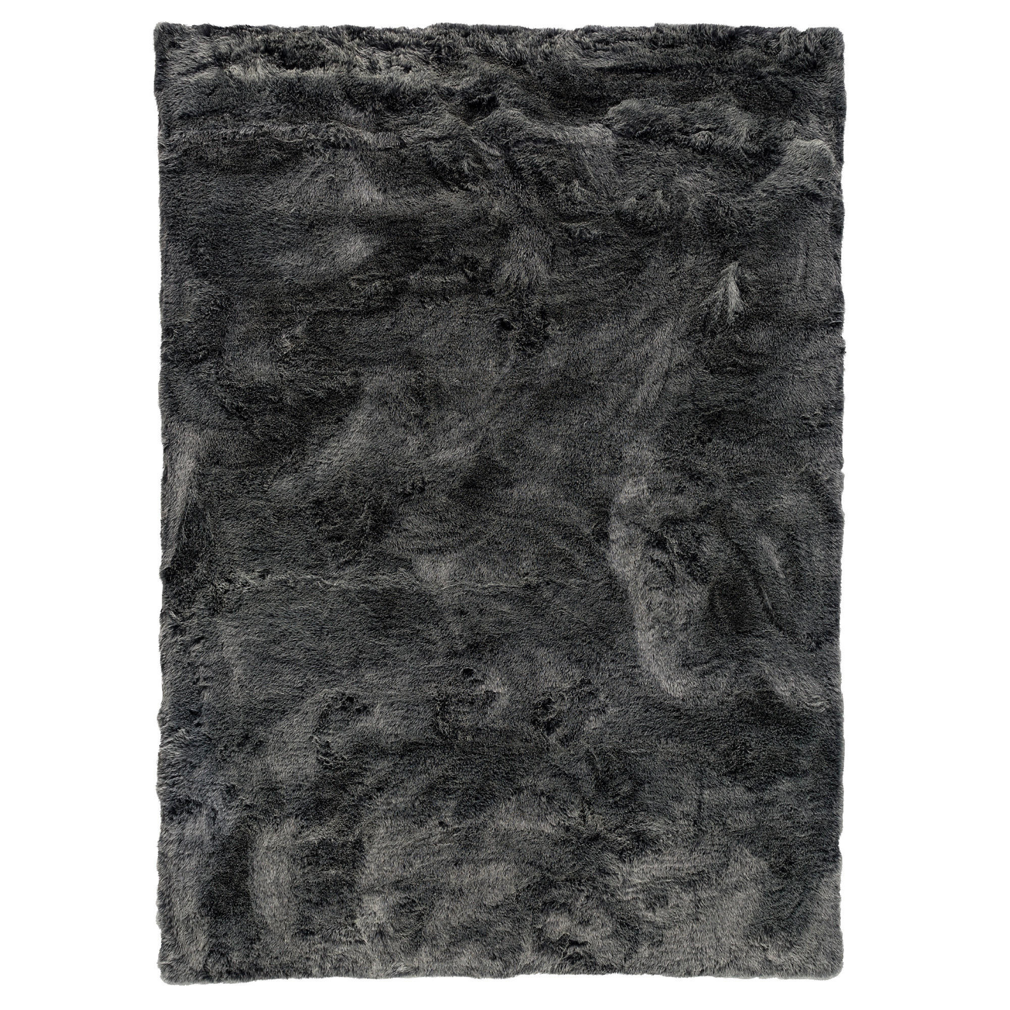 LUXUS SUPER SOFT FELLTEPPICH ASPEN MELIERT - Anthrazit, Textil (160/230cm) - Pergamon